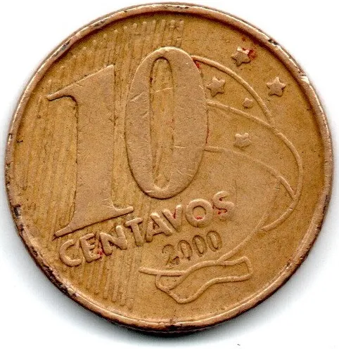 2000 - 10 Centavos - Moeda Brasil - C/ Danos