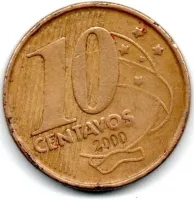 2000 - 10 Centavos - Moeda Brasil - C/ Danos