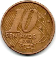 2000 - 10 Centavos - Moeda Brasil - C/ Danos