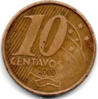2000 - 10 Centavos - Moeda Brasil - C/ Danos