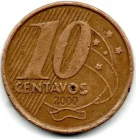 2000 - 10 Centavos - Moeda Brasil - C/ Danos