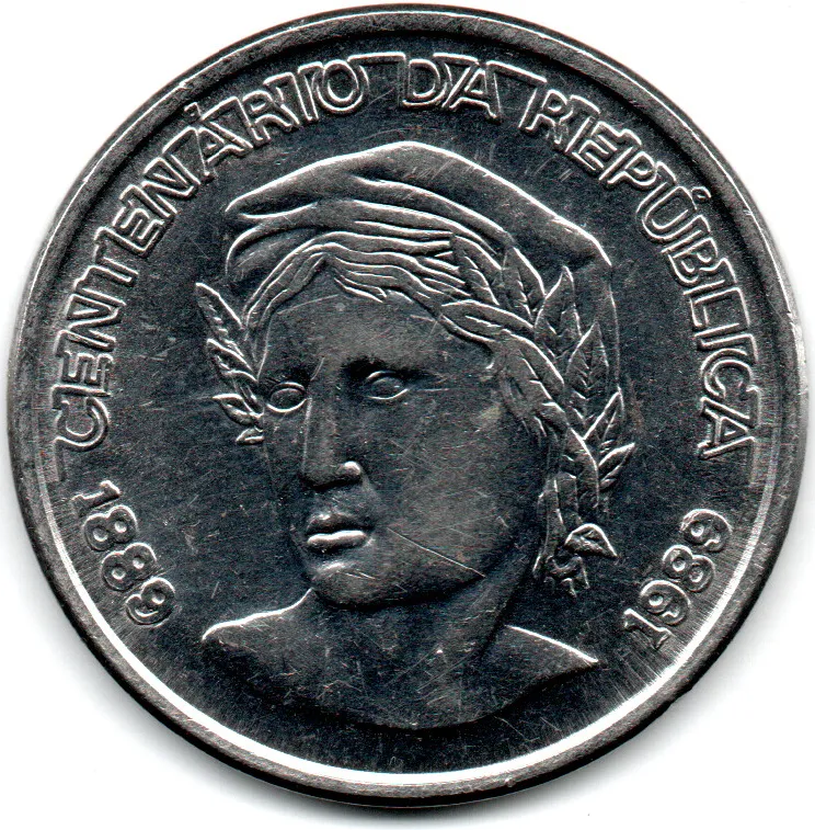 1989 - 1 Cruzado Novo - Comemorativa Centenário da República - Moeda Brasil - C/ Danos