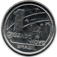 1989 - 1 Cruzado Novo - Comemorativa Centenário da República - Moeda Brasil - C/ Danos - Foto 2