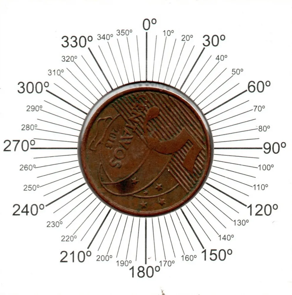 2013 - 5 Centavos - ERRO: Reverso Horizontal - Moeda Brasil
