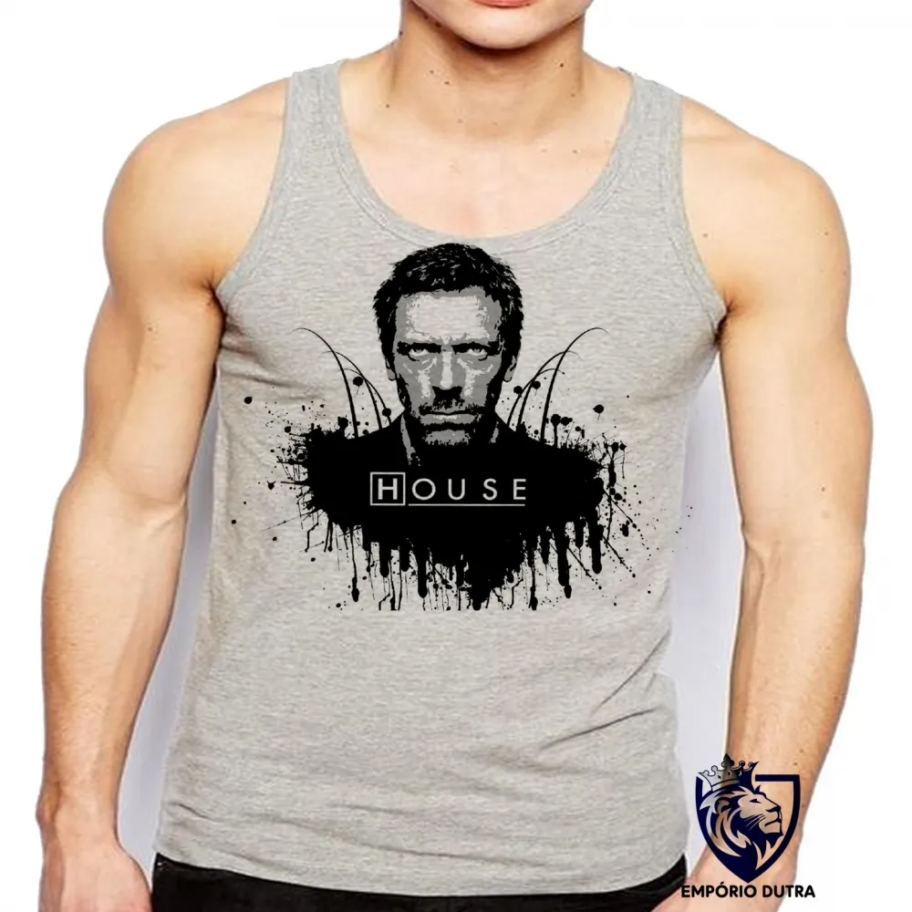 Camiseta Regata adulto ou infantil Dr. House pintado Imagem