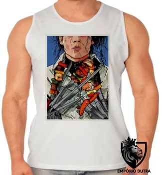 Camiseta Regata adulto ou infantil Edward Mãos de tesoura churrasco - Foto 2