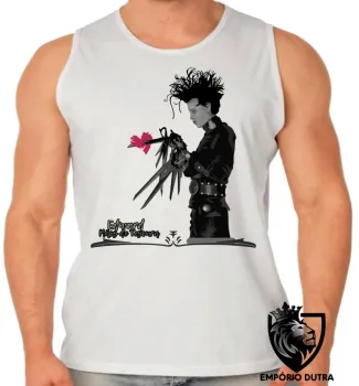Camiseta Regata adulto ou infantil Edward mãos de tesoura coração - Foto 2
