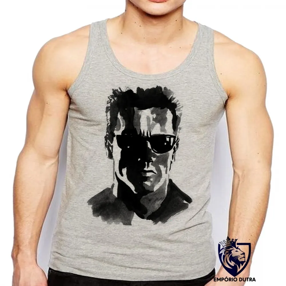 Camiseta Regata adulto ou infantil exterminador do futuro 2 terminator arnold schwarzenegger