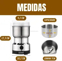 Moedor Elétrico Nima de Grãos de Café, Nozes, Ervas e Outros – Aço Inoxidável - Foto 11