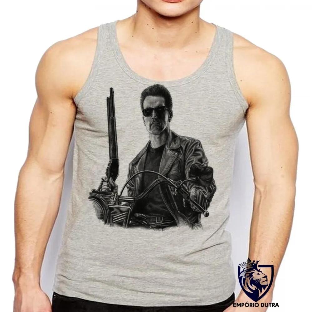 Camiseta Regata adulto ou infantil exterminador do futuro moto harley Imagem