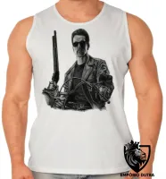 Camiseta Regata adulto ou infantil exterminador do futuro moto harley - Foto 2