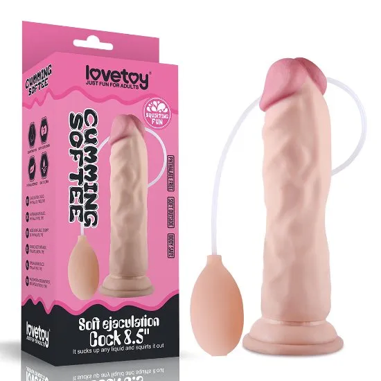 Pênis Ejaculador com Ventosa 21 x 4,4cm Soft Ejaculation Cock - PE131