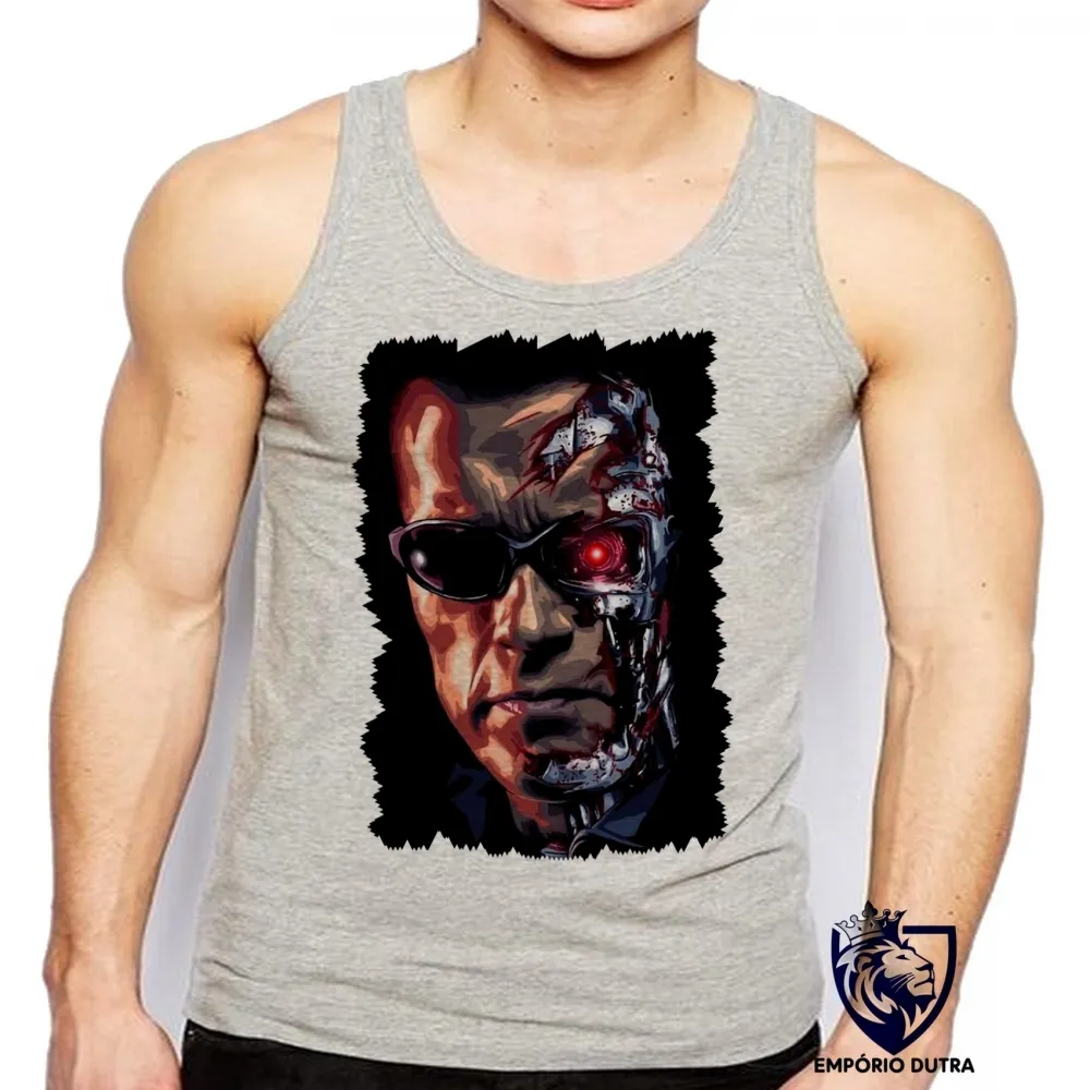 Camiseta Regata adulto ou infantil exterminador do futuro maquinas