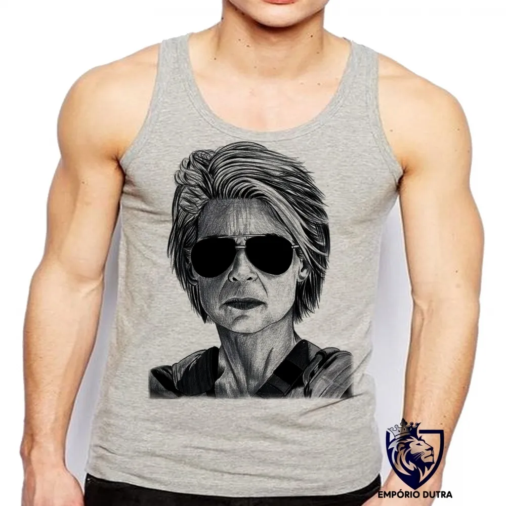 Camiseta Regata adulto ou infantil exterminador futuro Sarah Connor
