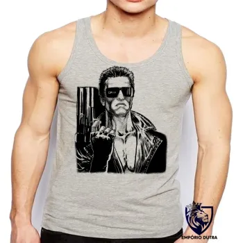 Camiseta Regata adulto ou infantil exterminador futuro arnold schwarzenegger