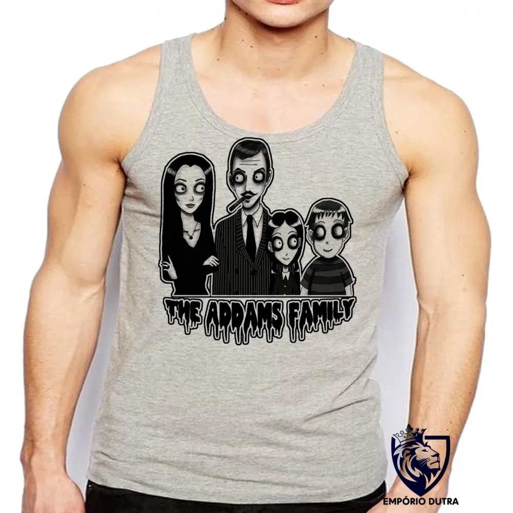 Camiseta Regata adulto ou infantil familia addams personagens serie terror Imagem