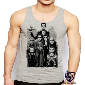 Camiseta Regata adulto ou infantil Familia addams terror comedia engraçado