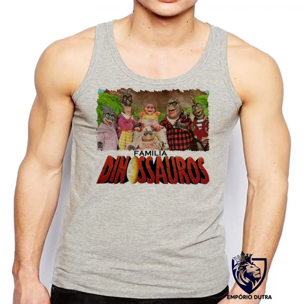 Camiseta Regata adulto ou infantil Família Dinossauro baby dino
