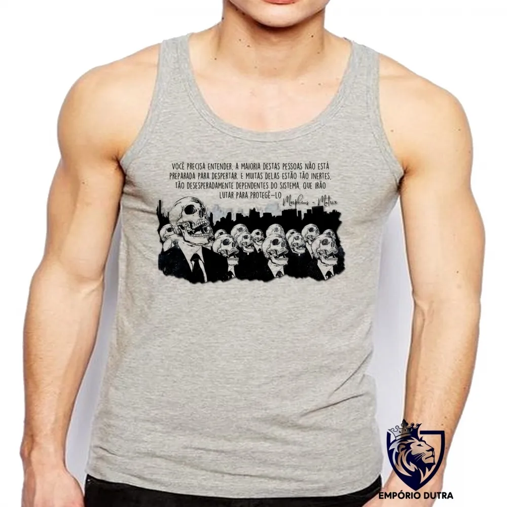 Camiseta Regata adulto ou infantil Frase Morpheu Matrix sistema
