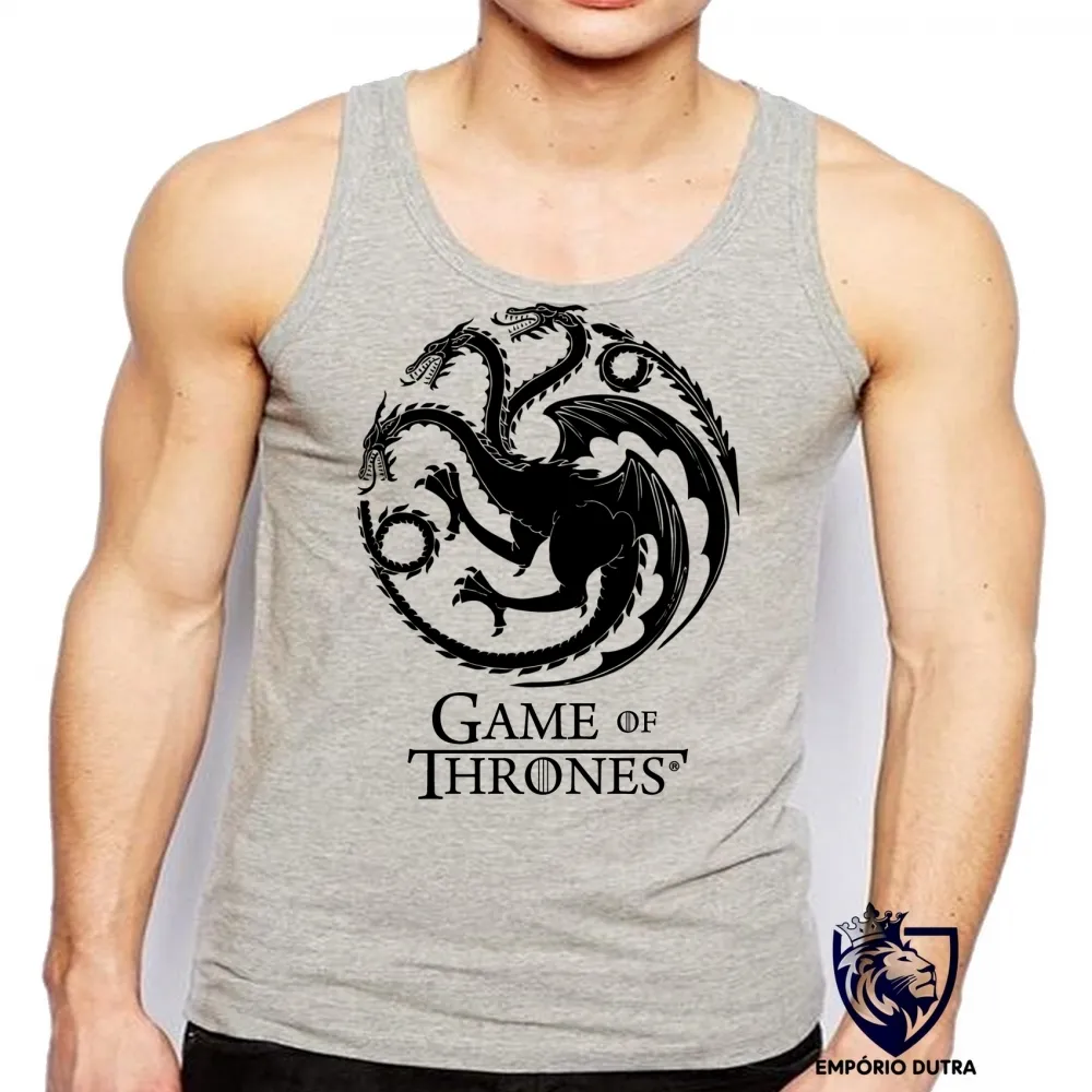 Camiseta Regata adulto ou infantil Game of Thrones dragão serie