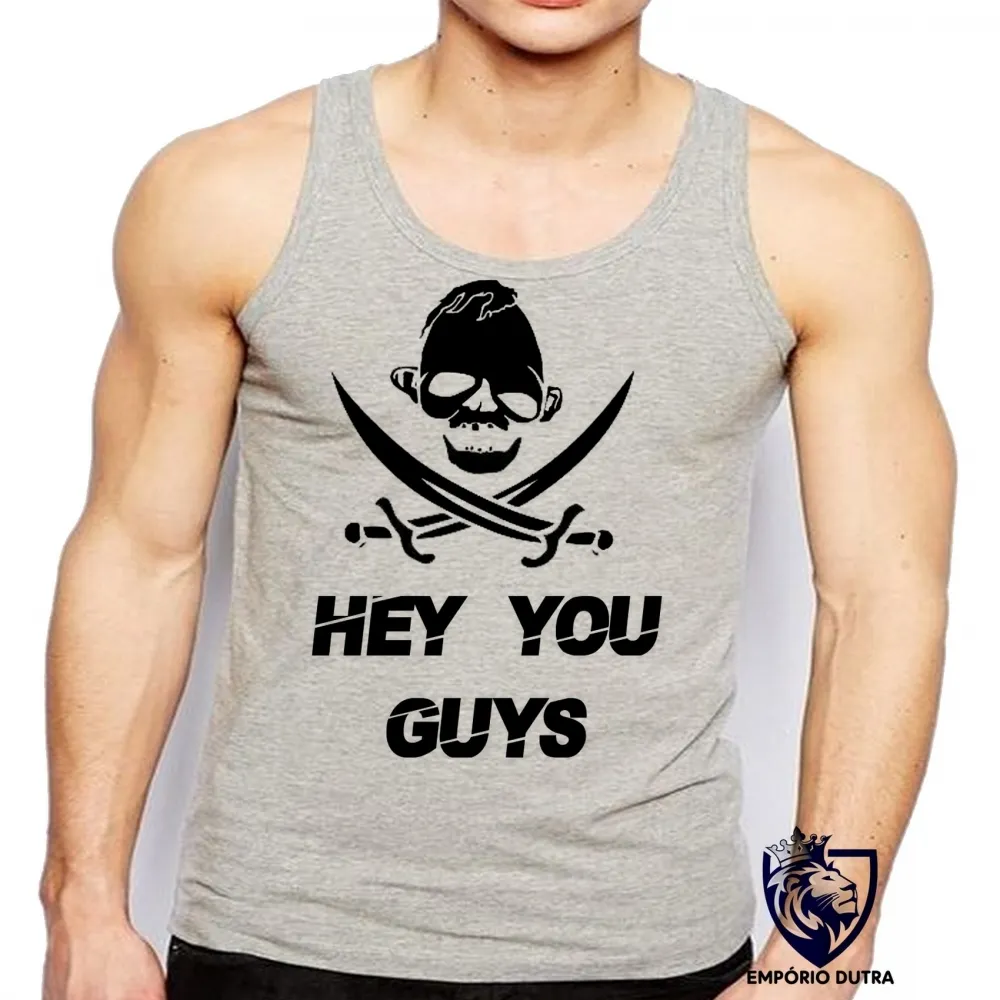 Camiseta Regata adulto ou infantil Goonies hey you guys caveira sloth