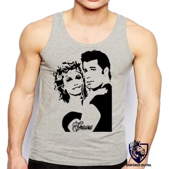 Camiseta Regata adulto ou infantil Grease john travolta tempos brilhantina