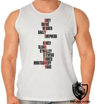 Camiseta Regata adulto ou infantil Greys Anatomy seriado palavras - Foto 2