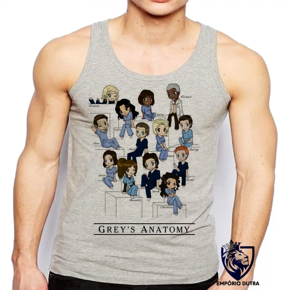 Camiseta Regata adulto ou infantil Greys Anatomy turma seriado