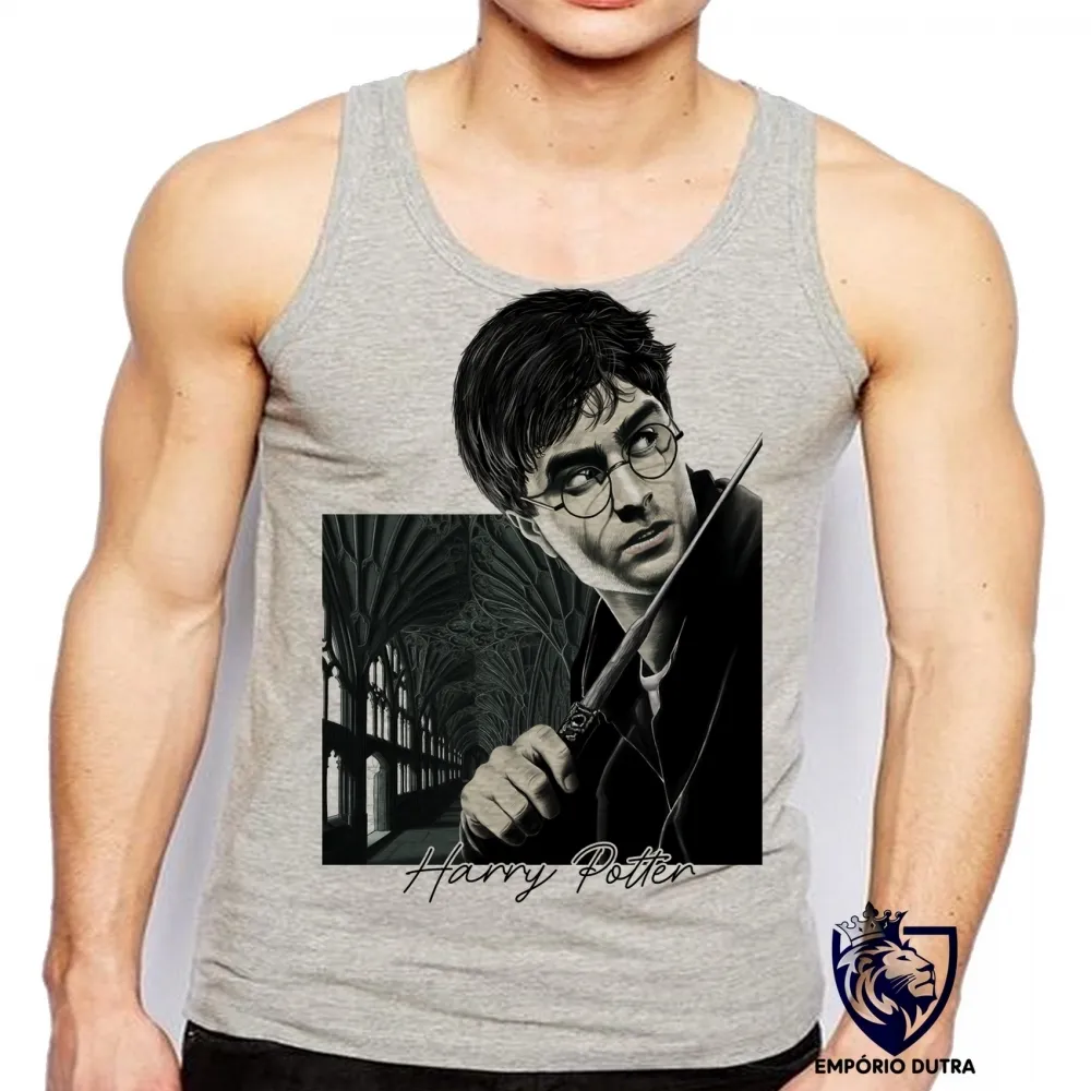 Camiseta Regata adulto ou infantil Harry Potter varinha