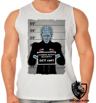 Camiseta Regata adulto ou infantil Hellraiser vilão filme terror antigo - Foto 2