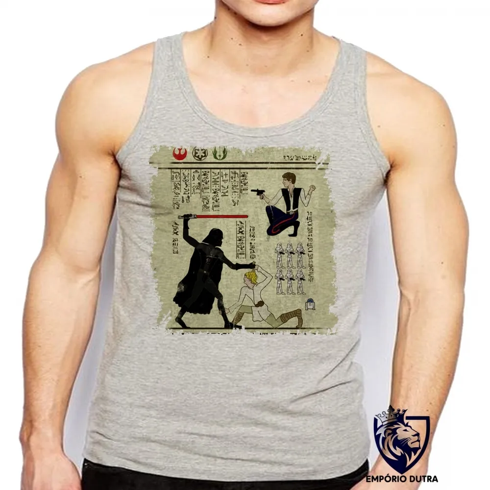 Camiseta Regata adulto ou infantil hieróglifos Star Wars