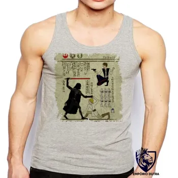 Camiseta Regata adulto ou infantil hieróglifos Star Wars