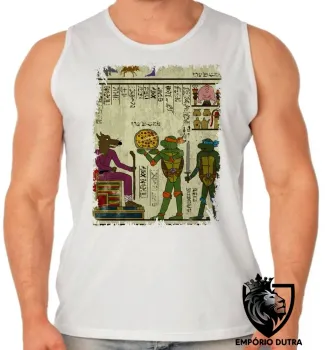 Camiseta Regata adulto ou infantil hieróglifos Tartarugas Ninjas - Foto 2