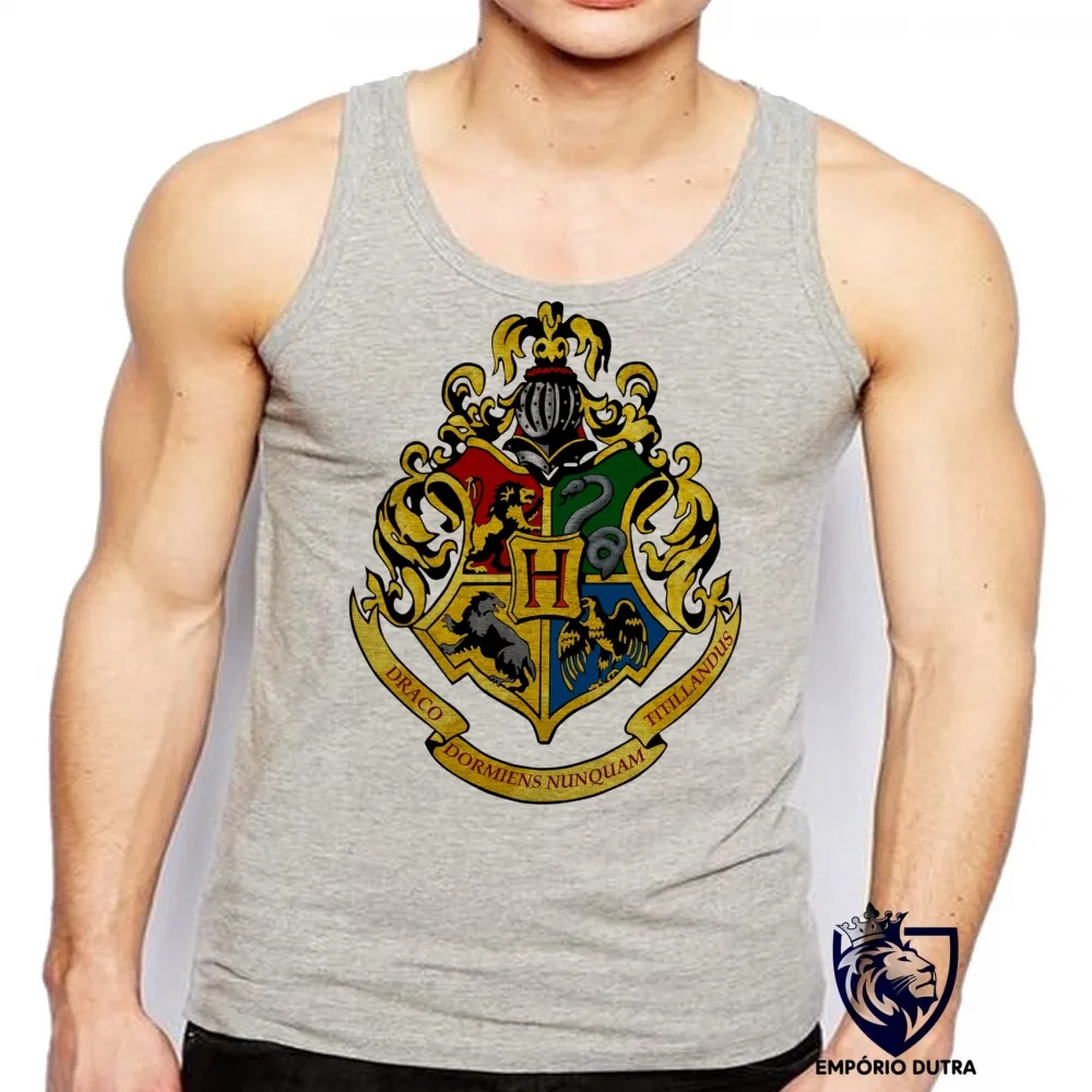 Camiseta Regata adulto ou infantil Hogwarts harry potter símbolo colorido Imagem