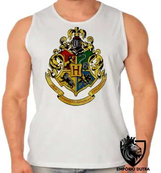 Camiseta Regata adulto ou infantil Hogwarts harry potter símbolo colorido - Foto 2