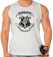 Camiseta Regata adulto ou infantil Hogwarts harry potter símbolo preto - Foto 2