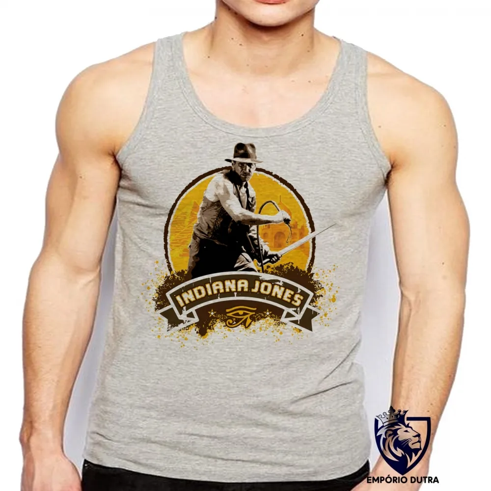 Camiseta Regata adulto ou infantil Indiana Jones amarelo Imagem