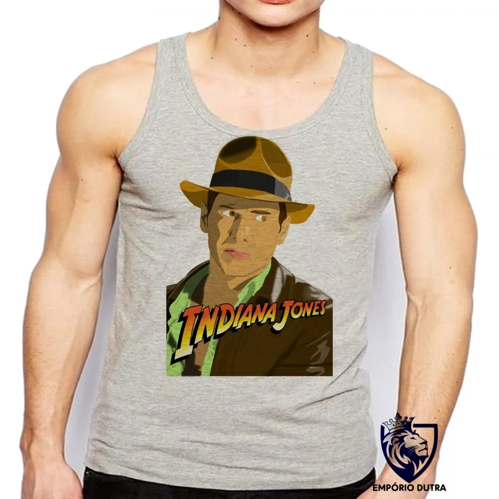 Camiseta Regata adulto ou infantil Indiana Jones desenho