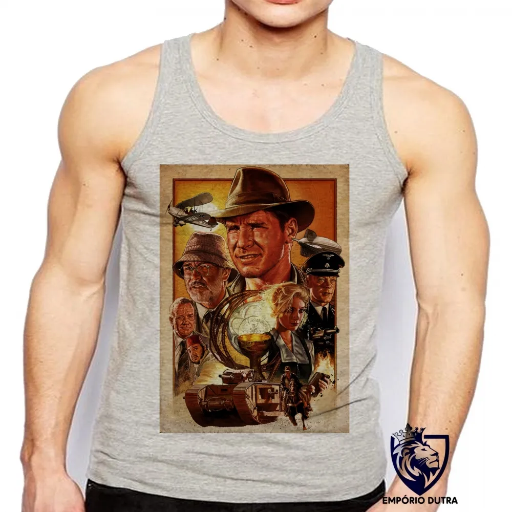 Camiseta Regata adulto ou infantil Indiana Jones cálice fogo