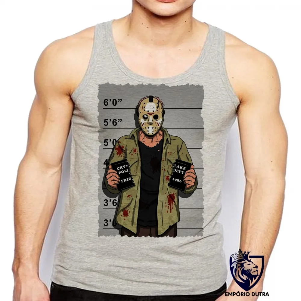 Camiseta Regata adulto ou infantil Jason Voorhees vilão terror filme