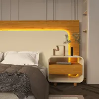 Cabeceira Box Innova Casal/queen/king com Led + 2 cabeceiras 2.72 - Foto 4