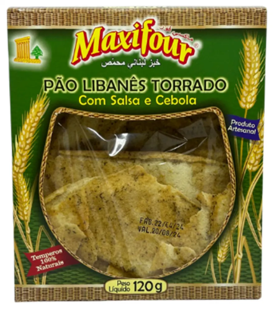 PÃO LIBANÊS TORRADO SALSA/CEBOLA 120g