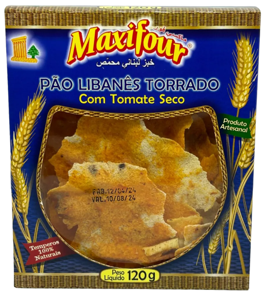 PÃO LIBANÊS TORRADO TOMATE SECO 120g