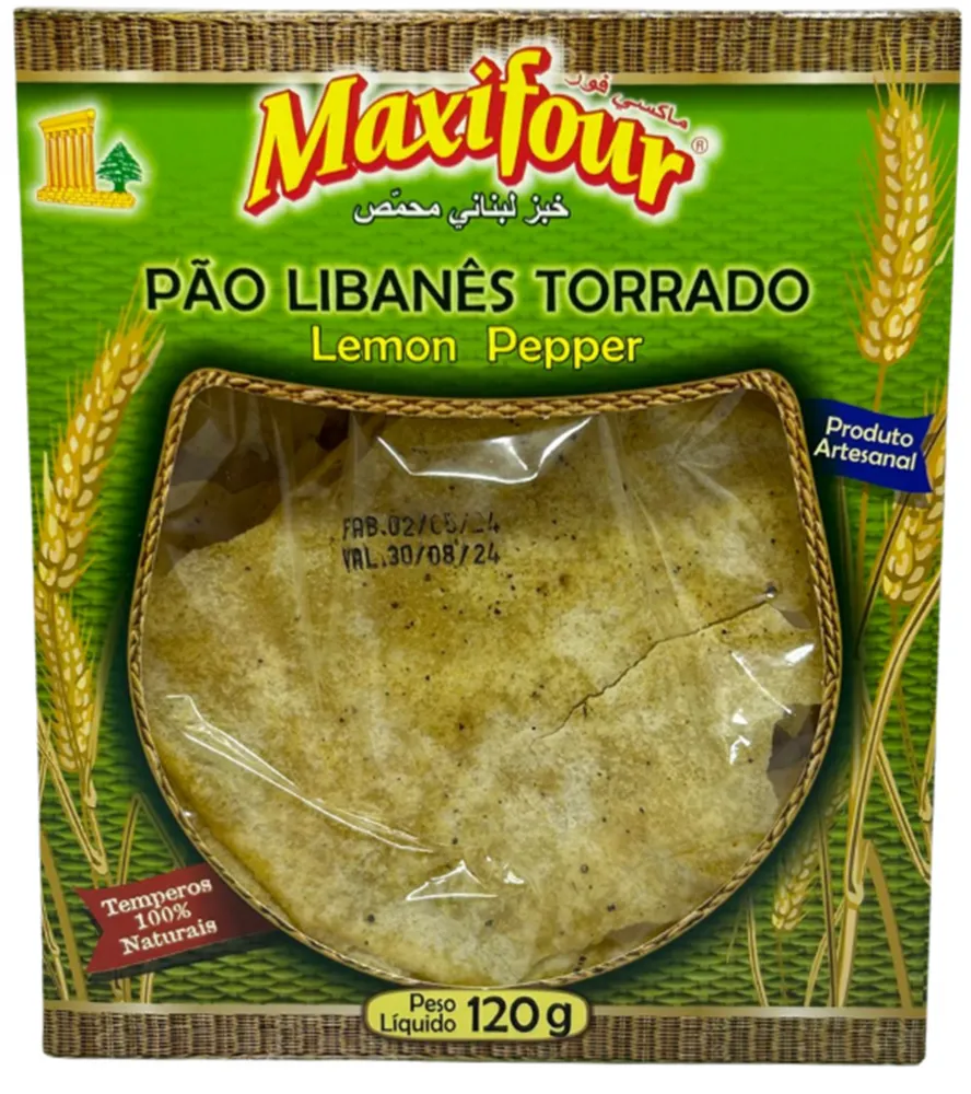 PÃO LIBANÊS TORRADO LEMON PEPPER 120g