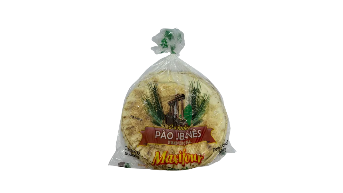 PÃO LIBANÊS INTEGRAL MÉDIO C/6 320G MAXIFOUR Imagem