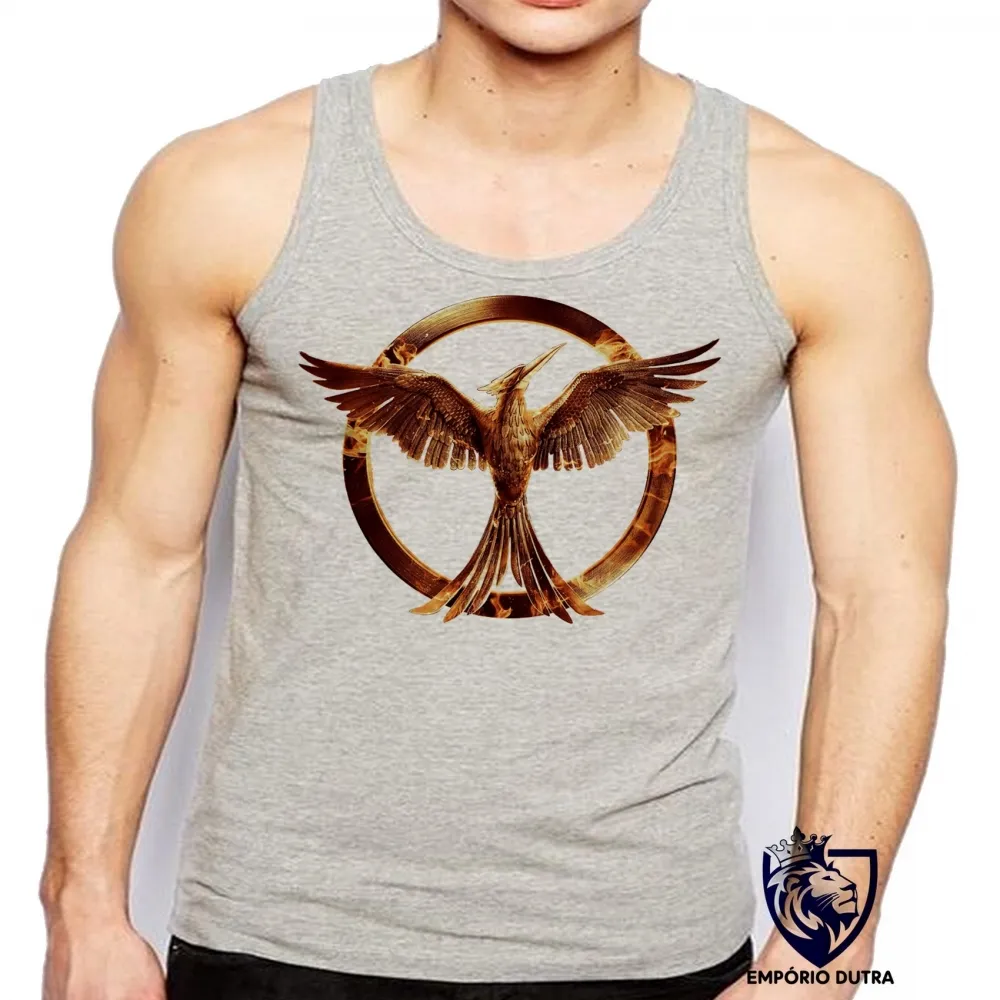 Camiseta Regata adulto ou infantil Jogos Vorazes tordo dourado Imagem