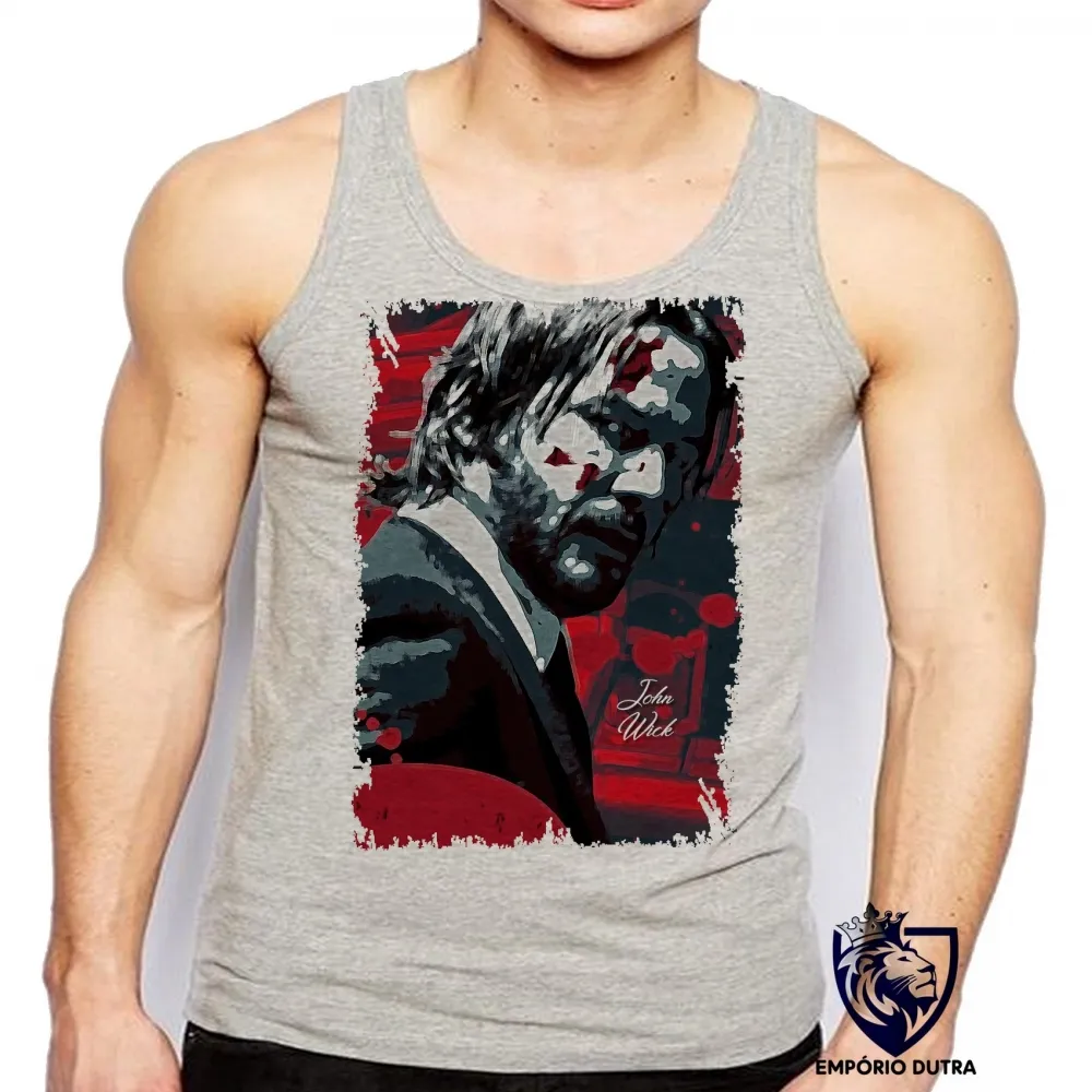 Camiseta Regata adulto ou infantil John Wick sangue