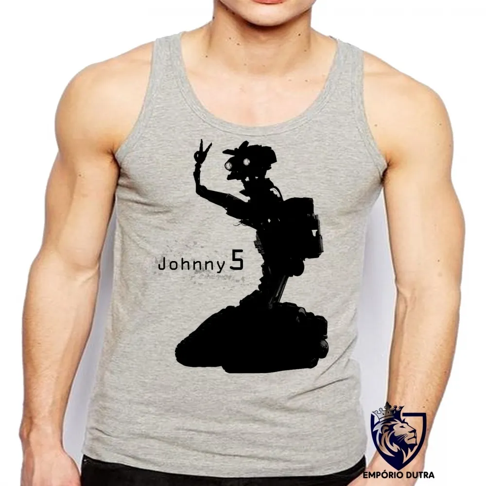 Camiseta Regata adulto ou infantil Johnny 5 robo filme android