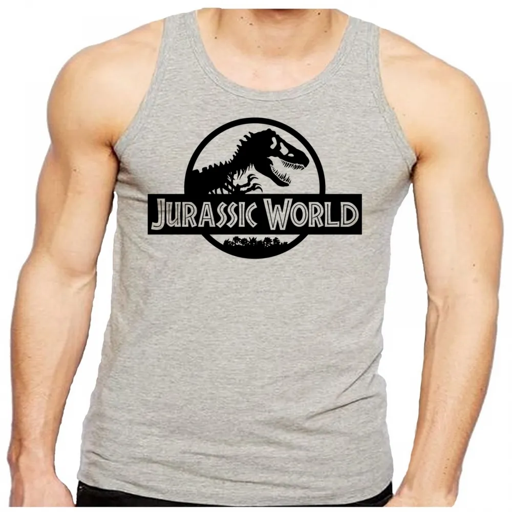 Camiseta Regata adulto ou infantil jurassic park world dinossauro rex tiranossauro