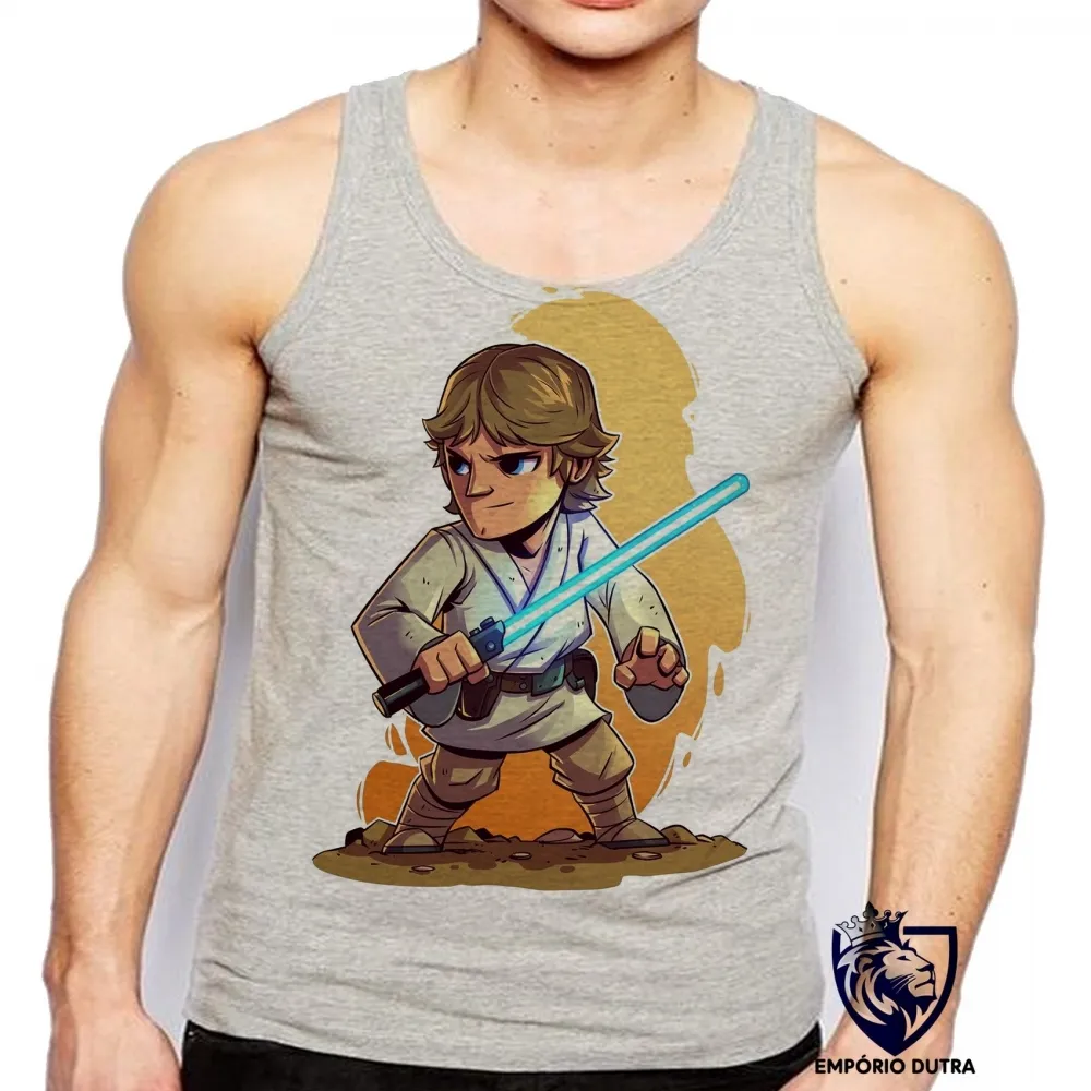 Camiseta Regata adulto ou infantil Star Wars Luke Skywalker jedi